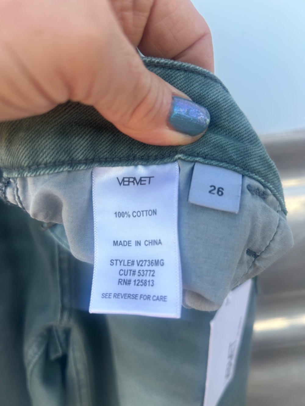 Vervet Distressed Olive Green Jeans - Picture 8 of 11